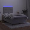 vidaXL &Kappa;&rho;&epsilon;&beta;ά&tau;&iota; Boxspring &mu;&epsilon; &Sigma;&tau;&rho;ώ&mu;&alpha; & LED &Alpha;&nu;.&Gamma;&kappa;&rho;&iota; 120x190&epsilon;&kappa;. &Beta;&epsilon;&lambda;&omicron;ύ&delta;&iota;&nu;&omicron;