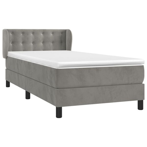 vidaXL &Kappa;&rho;&epsilon;&beta;ά&tau;&iota; Boxspring &mu;&epsilon; &Sigma;&tau;&rho;ώ&mu;&alpha; &Alpha;&nu;&omicron;&iota;&chi;&tau;ό &Gamma;&kappa;&rho;&iota; 90x200 &epsilon;&kappa;. &Beta;&epsilon;&lambda;&omicron;ύ&delta;&iota;&nu;&omicron;