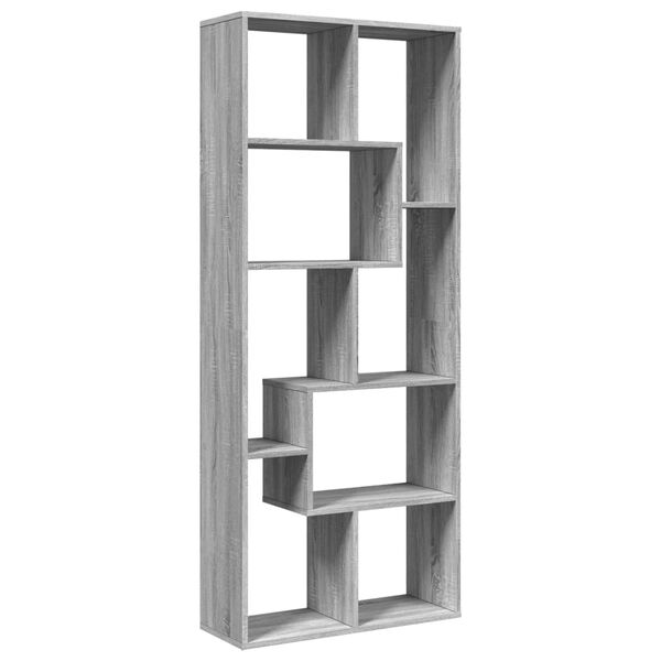 vidaXL Βιβλιοθήκη/Διαχωριστικό Χώρου Γκρι 67x25x161,5 εκ. Επεξ. Ξύλο