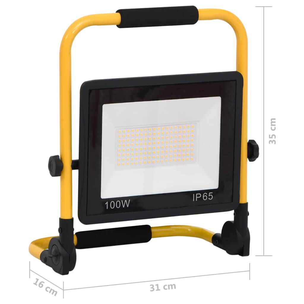 vidaXL Προβολέας LED με Λαβή Ψυχρό Λευκό 100 W