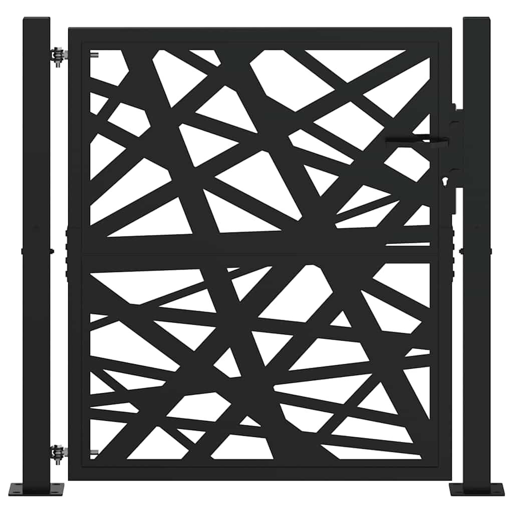 vidaXL Πύλη κήπου Μαύρη 105x106 cm Ατσάλινη ελαφριά σχεδίαση