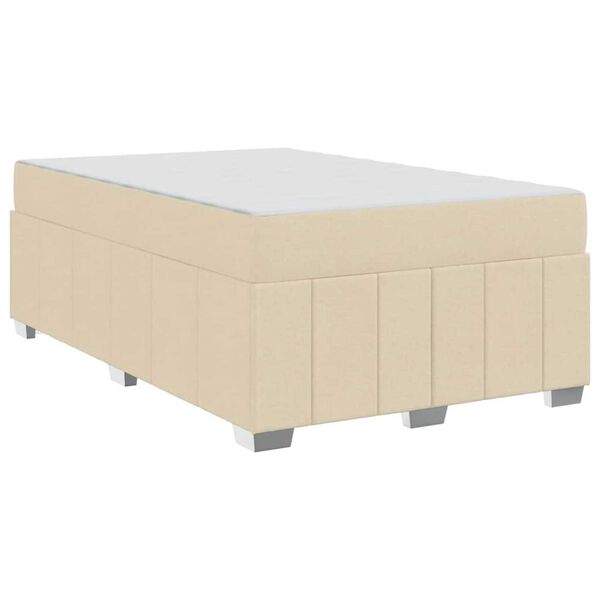 vidaXL Σκελετός Κρεβατιού με στρώμα Κρεμ 120 x 200 cm ύφασμα