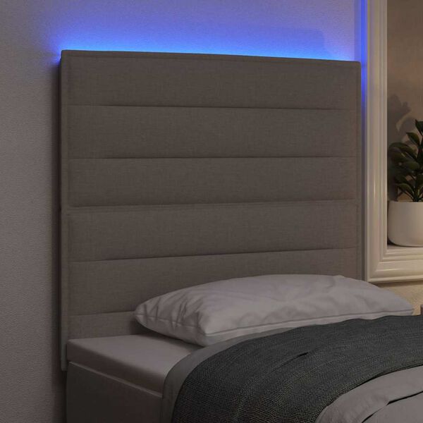 vidaXL LED &kappa;&epsilon;&phi;&alpha;&lambda;ά&rho;&iota; &mu;&epsilon; LED &tau;&alpha;&iota;&nu;ί&epsilon;&sigmaf; &phi;&omega;&tau;ό&sigmaf; Taupe 90 cm ύ&phi;&alpha;&sigma;&mu;&alpha;