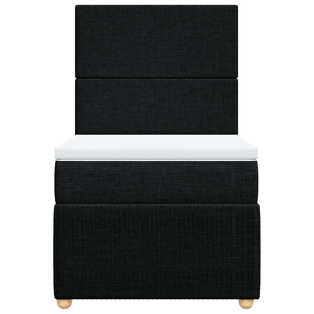 vidaXL Κρεβάτι Boxspring με Στρώμα Μαύρο 100 x 200 εκ. Υφασμάτινο