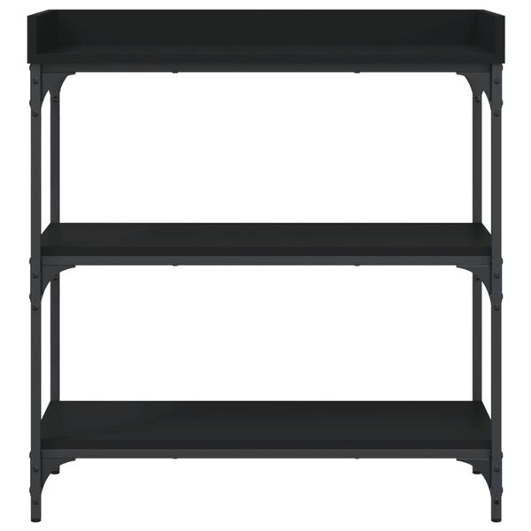 vidaXL Τραπέζι Κονσόλα με Ράφια Μαύρο 75 x 30 x 80 εκ.
