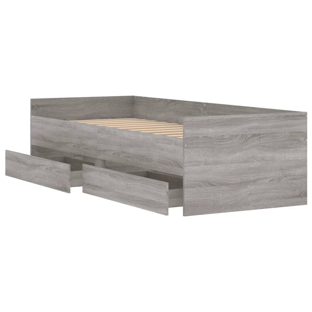 vidaXL Πλαίσιο Κρεβατιού με Συρτάρια Sonoma δρυς 90x200 εκ.