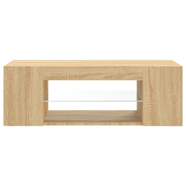 vidaXL Έπιπλο Τηλεόρασης με LED Sonoma Δρυς 90x39x30 εκ.