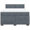 vidaXL Κρεβάτι Boxspring με Στρώμα Σκούρο Γκρι 140x190 εκ. Βελούδινο