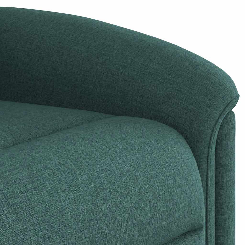 vidaXL Πολυθρόνα Μασάζ Ανακλινόμενη με Ανύψωση Σκούρο Πράσινη Υφασμ.