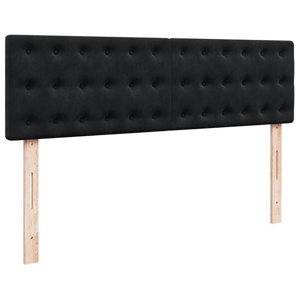 vidaXL Οθωμανικό κρεβάτι με στρώμα & LEDs Μαύρο 140x190cm Velvet