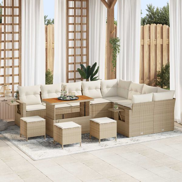 vidaXL Σετ Καναπέ Κήπου 13 pcs μπεζ και κρεμ 110 x 55 x 71 εκ