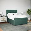 vidaXL Κρεβάτι Boxspring με Στρώμα Σκούρο Πράσινο 140x190εκ. Βελούδινο