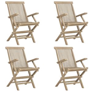 vidaXL &Pi;&tau;&upsilon;&sigma;&sigma;ό&mu;&epsilon;&nu;&epsilon;&sigmaf; &Kappa;&alpha;&rho;έ&kappa;&lambda;&epsilon;&sigmaf; 4 &tau;&epsilon;&mu;. &Gamma;&kappa;&rho;&iota; 56x61x89 &epsilon;&kappa;. &Mu;&alpha;&sigma;ί&phi; &Xi;ύ&lambda;&omicron; Teak