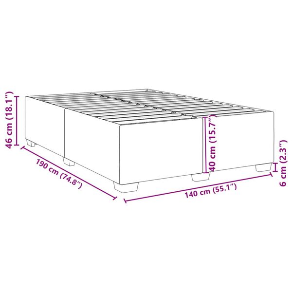 vidaXL Σκελετός Κρεβατιού Χωρίς Στρώμα Μαύρο 140x190 εκ. Υφασμάτινο
