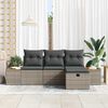 vidaXL Σετ Καναπέ Κήπου 4 pcs Γκρι 55 x 62 x 69 εκ Πολυ ράταν