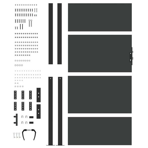 vidaXL Πύλη Κήπου Μαύρο 105 x 200 cm Ατσάλι με Επικάλυψη Πούδρας