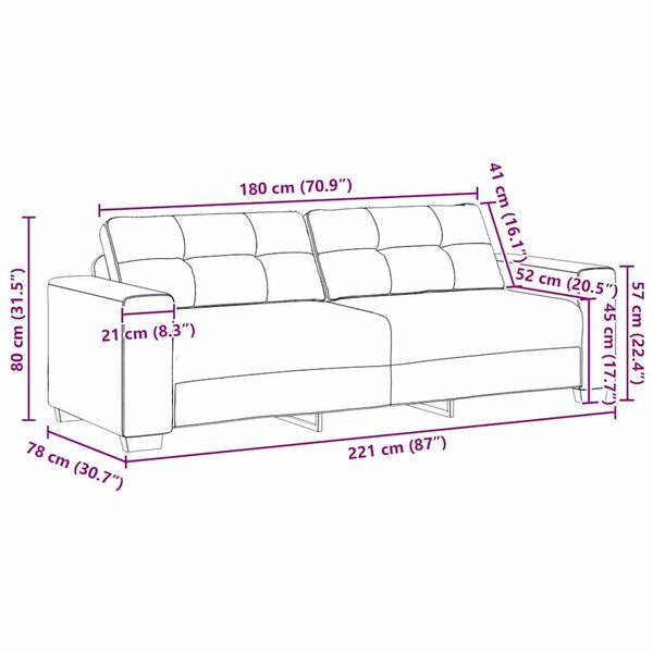 vidaXL Σετ Καναπέ 2 pcs Μπορντό 221 x 78 x 80 εκ Βελούδο