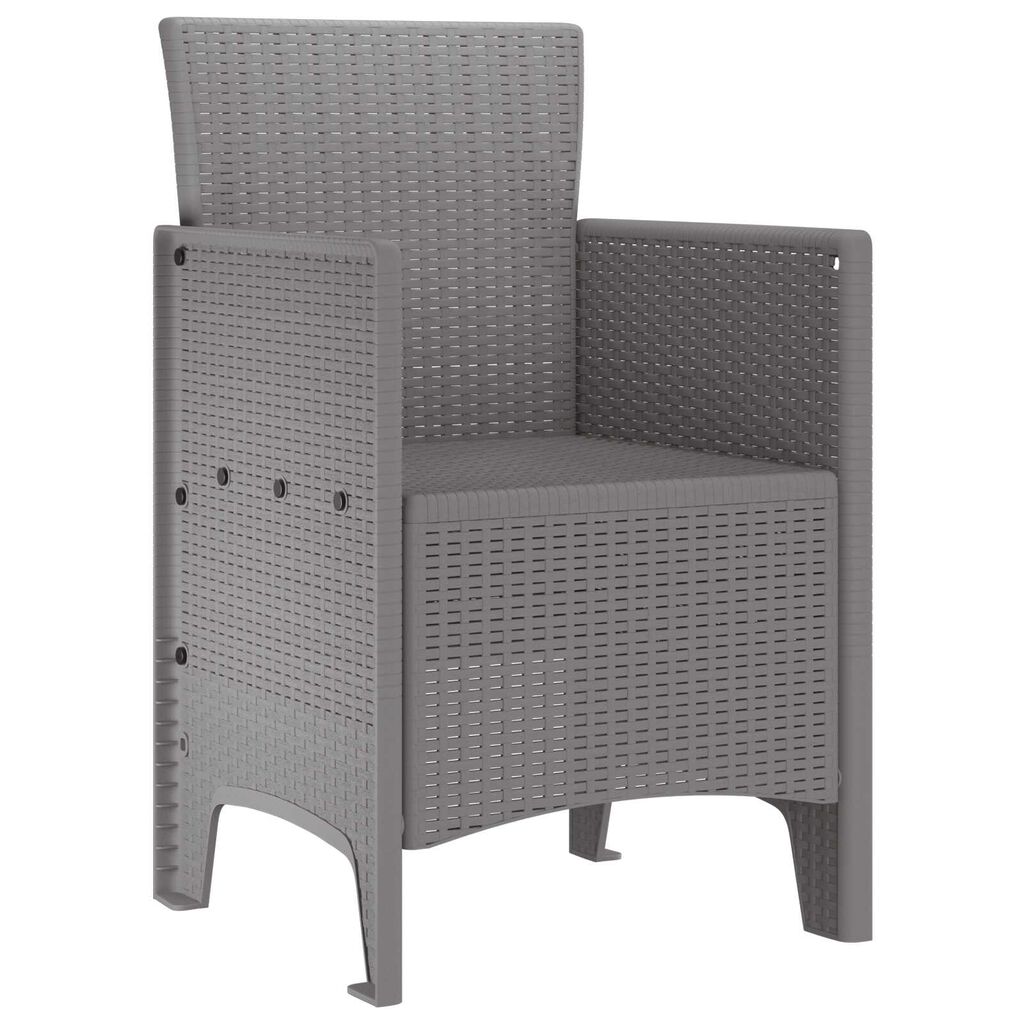 vidaXL Καρέκλες κήπου 4 pcs Ανοιχτό γκρι 53 x 49 x 85 εκ. Πλαστικό