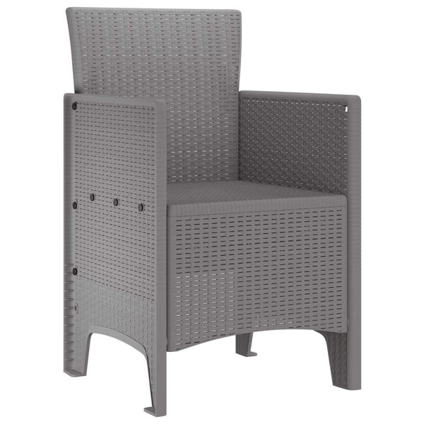 vidaXL Καρέκλες κήπου 4 pcs Ανοιχτό γκρι 53 x 49 x 85 εκ. Πλαστικό