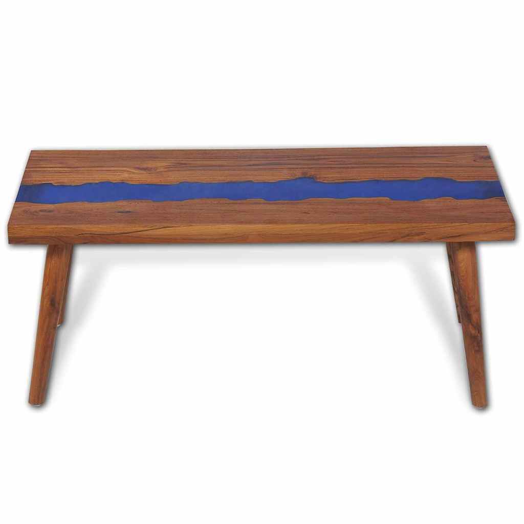 vidaXL Τραπεζάκι Σαλονιού 100 x 50 x 40 εκ. από Ξύλο Teak και Ρητίνη