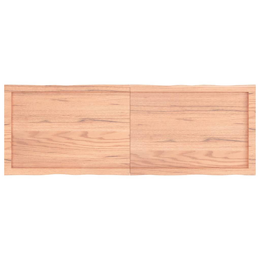 vidaXL Επιφ Τραπεζιού Αν Καφέ 140x50x(2-4)εκ.Ακατέργ. Μασίφ Ξύλο Δρυός