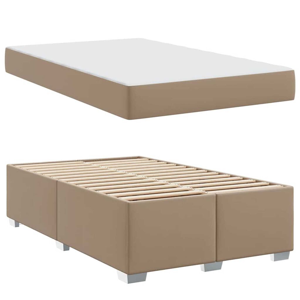 vidaXL Σκελετός Κρεβατιού Καπουτσίνο 160 x 200 cm Τεχνητό δέρμα