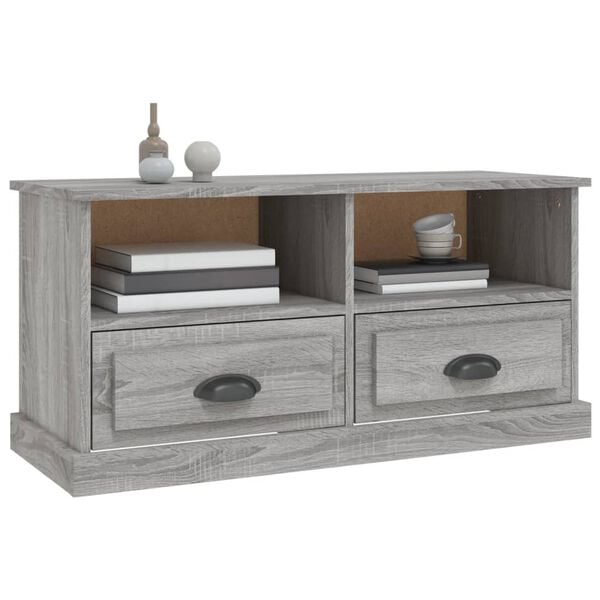 vidaXL Έπιπλο Τηλεόρασης Γκρι Sonoma93x35,5x45 εκ. από Επεξεργ. Ξύλο