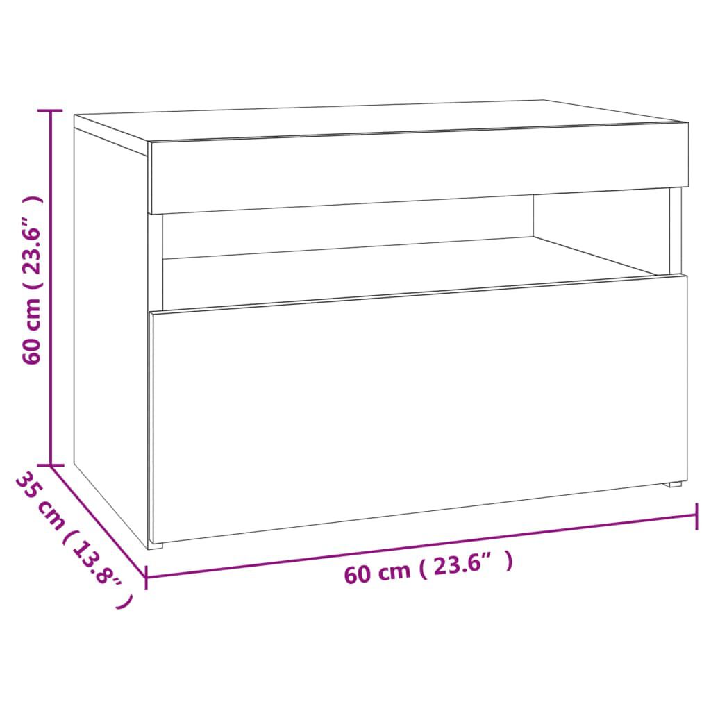 vidaXL Έπιπλο Τηλεόρασης με LED Γκρι Σκυροδέματος 60 x 35 x 40 εκ.