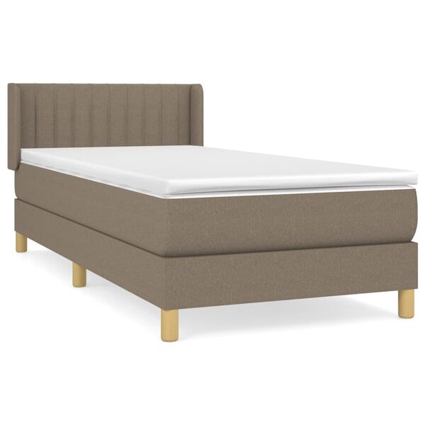 vidaXL &Kappa;&rho;&epsilon;&beta;ά&tau;&iota; Boxspring &mu;&epsilon; &Sigma;&tau;&rho;ώ&mu;&alpha; Taupe 100 x 200 &epsilon;&kappa;. &Upsilon;&phi;&alpha;&sigma;&mu;ά&tau;&iota;&nu;&omicron;