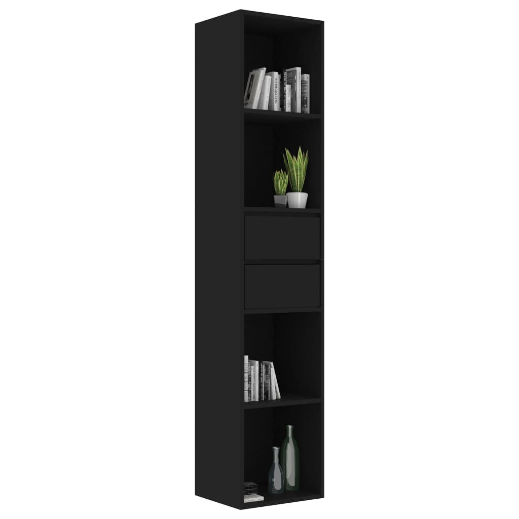 vidaXL Βιβλιοθήκη Μαύρη 36 x 30 x 171 εκ. από Επεξ. Ξύλο