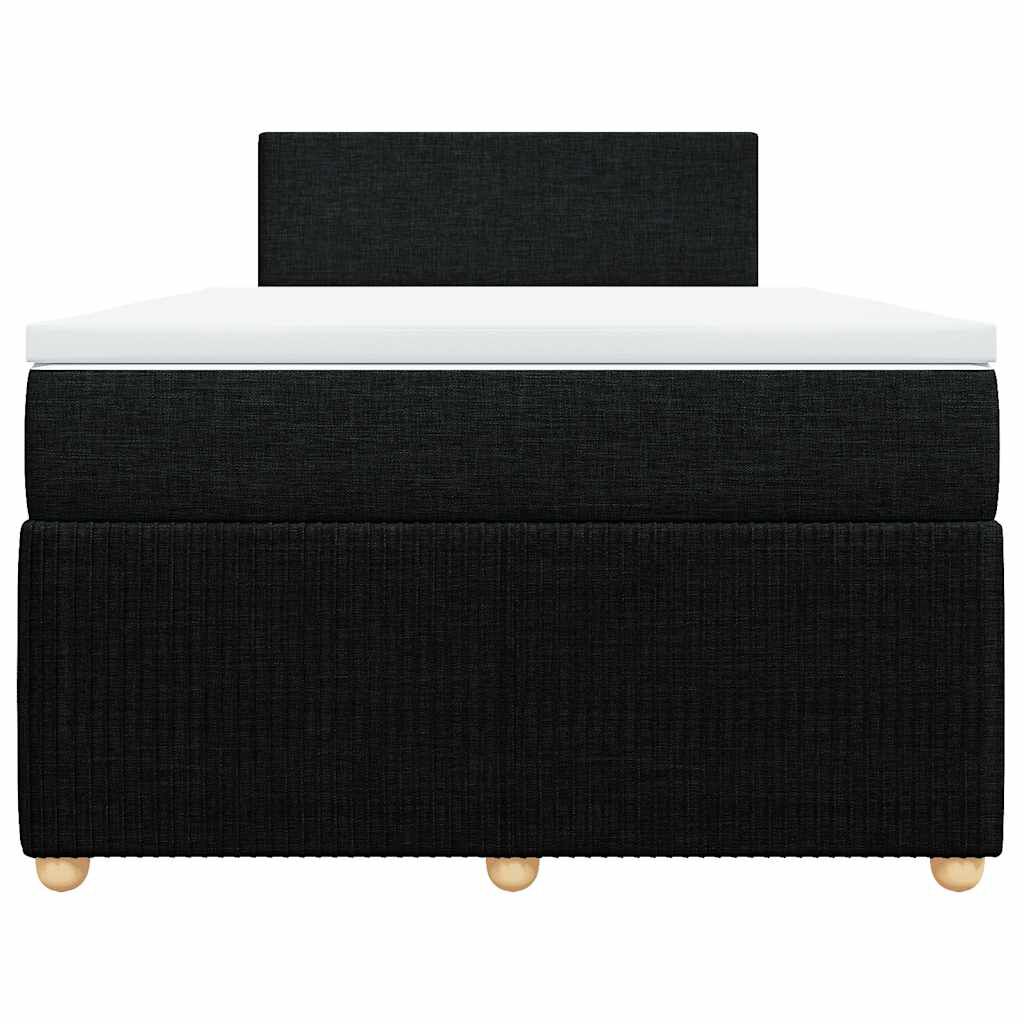 vidaXL Κρεβάτι Boxspring με Στρώμα Μαύρο 120x190 εκ. Υφασμάτινο