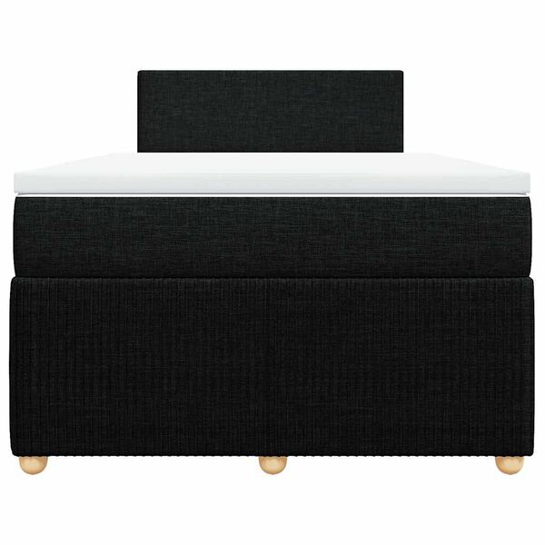 vidaXL Κρεβάτι Boxspring με Στρώμα Μαύρο 120x190 εκ. Υφασμάτινο