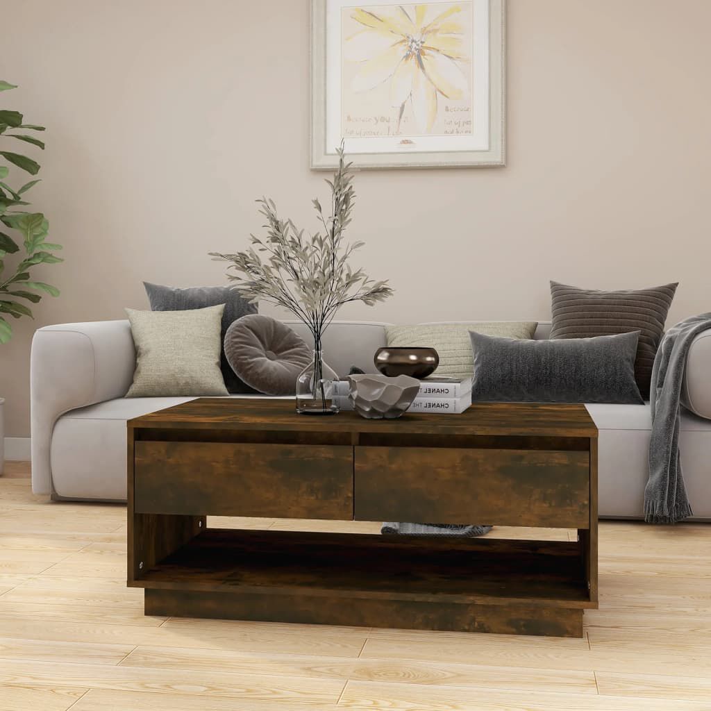 vidaXL Τραπεζάκι Σαλονιού Καπνιστή Δρυς 102,5x55x44 εκ. Επεξ. Ξύλο