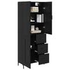 vidaXL Highboard &Mu;&alpha;ύ&rho;&eta; &Omicron;&xi;&upsilon;ά 69,5 x 34 x 180 &epsilon;&kappa;. &Epsilon;&pi;&epsilon;&xi;&epsilon;&rho;&gamma;&alpha;&sigma;&mu;έ&nu;&omicron; &xi;ύ&lambda;&omicron;
