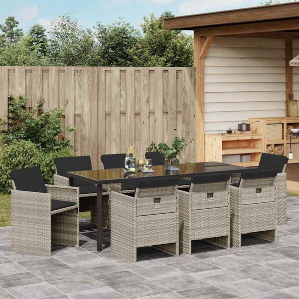 vidaXL &Sigma;έ&tau; &phi;&alpha;&gamma;&eta;&tau;&omicron;ύ &gamma;&iota;&alpha; &kappa;ή&pi;&omicron; 9 pcs &Alpha;&nu;&omicron;&iota;&chi;&tau;ό &gamma;&kappa;&rho;&iota; &sigma;&upsilon;&nu;&theta;&epsilon;&tau;&iota;&kappa;ό &rho;&alpha;&tau;ά&nu;