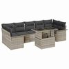 vidaXL Σετ Καναπέ Κήπου με μαξιλάρι 8 pcs Ανοιχτό γκρι Πολυ ράταν