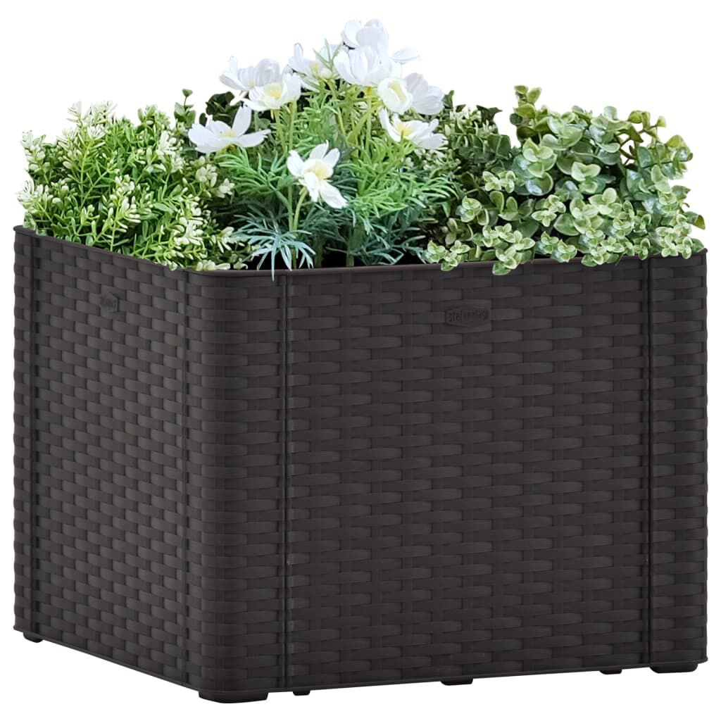 vidaXL Ζαρντινιέρα Κήπου Ανθρακί 43x43x33 εκ. με Αυτόματο Πότισμα