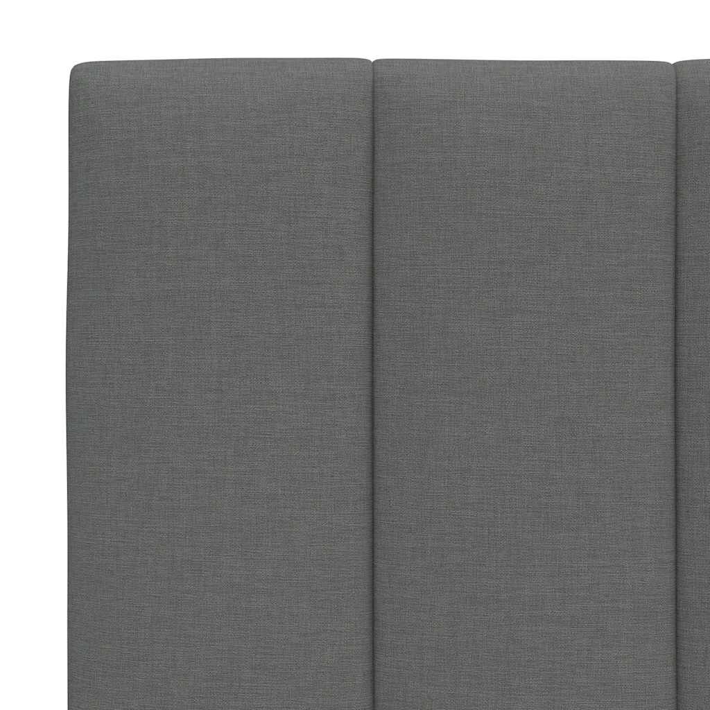 vidaXL Κρεβάτι με Στρώμα Σκούρο Γκρι 140x200 εκ Υφασμάτινο