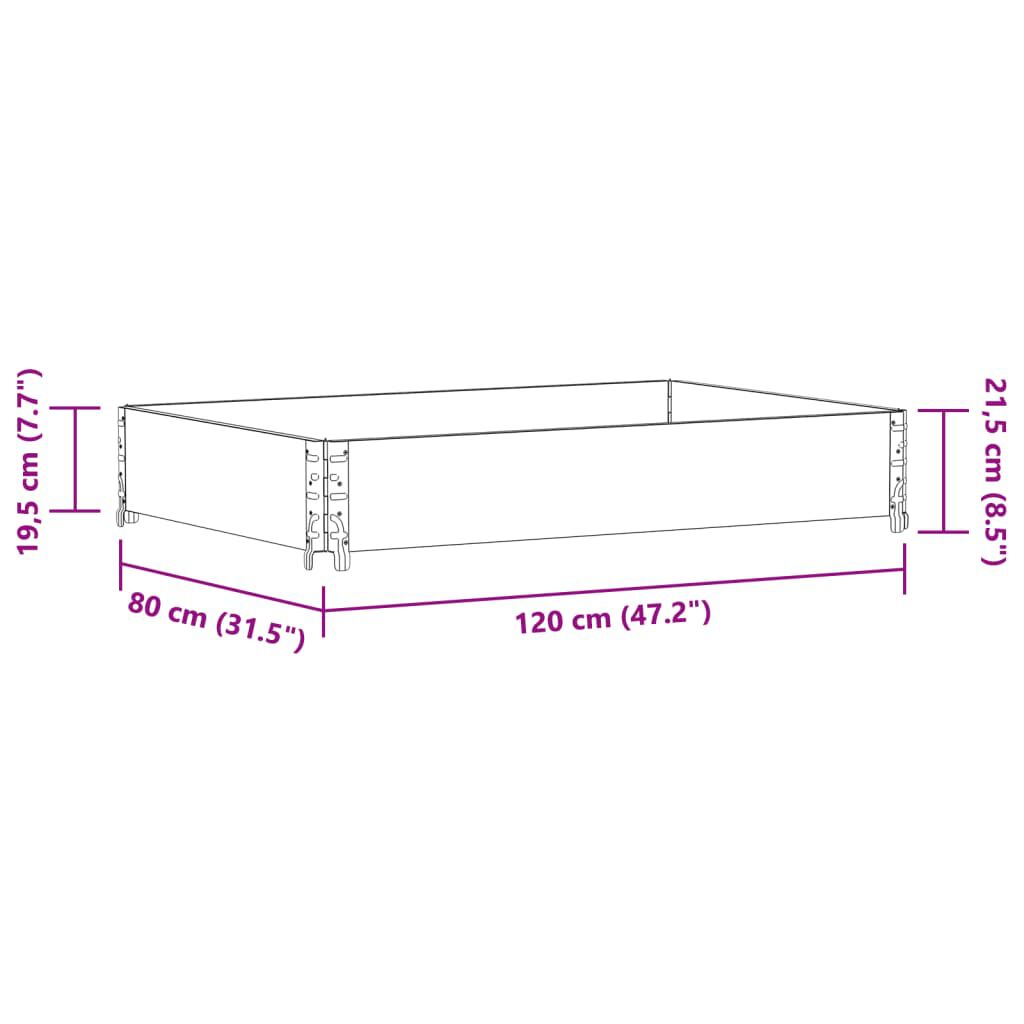 vidaXL Ζαρντινιέρα Κήπου Κήπου 120 x 80 εκ. από Μασίφ Ξύλο Πεύκου