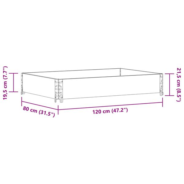 vidaXL Ζαρντινιέρα Κήπου Κήπου 120 x 80 εκ. από Μασίφ Ξύλο Πεύκου