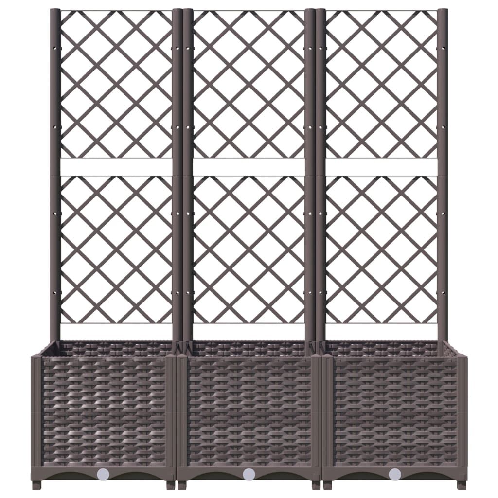 vidaXL Ζαρντινιέρα Κήπου με Καφασωτό Καφέ 120 x 40 x 136 εκ. από PP