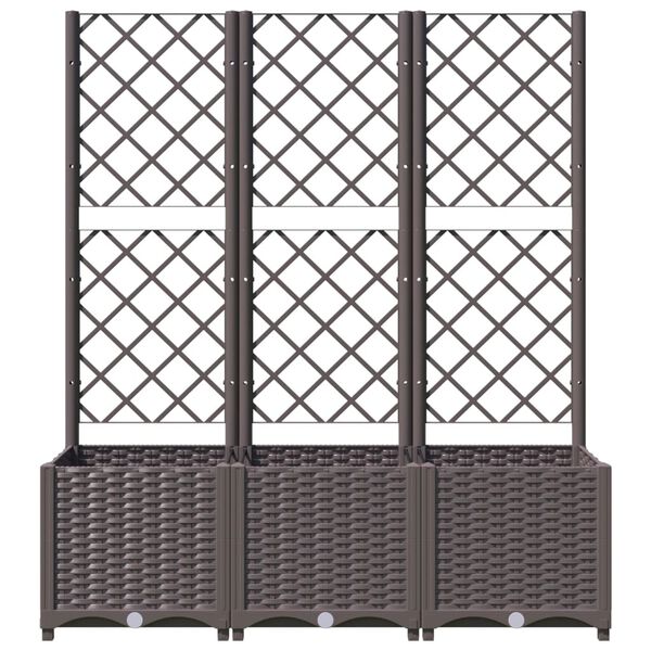 vidaXL Ζαρντινιέρα Κήπου με Καφασωτό Καφέ 120 x 40 x 136 εκ. από PP