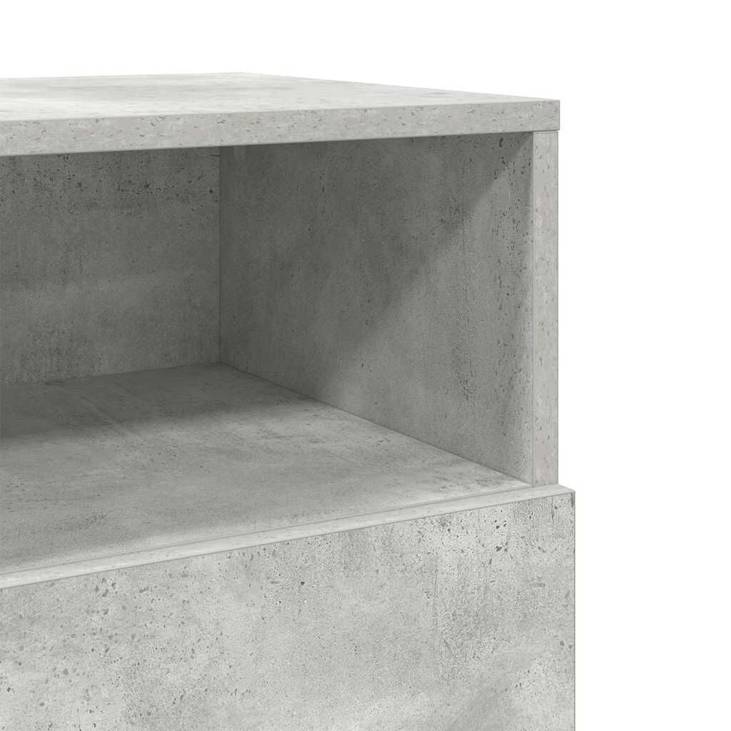 vidaXL Κομοδίνο με 2 συρτάρια Γκρι Σκυροδέματος 36x36x68 εκ.