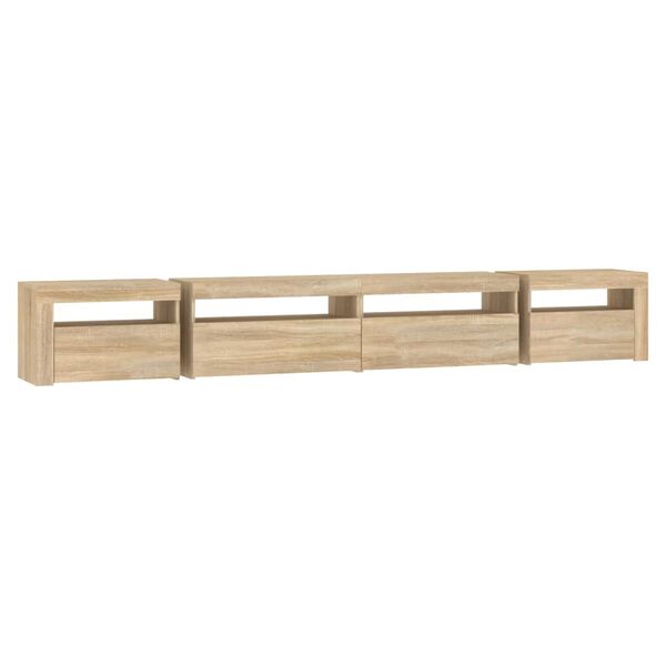 vidaXL Έπιπλο Τηλεόρασης με LED Sonoma Δρυς 270x35x40 εκ.