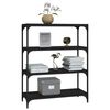 vidaXL Βιβλιοθήκη Μαύρη 80 x 33 x 100 εκ. Επεξεργασμένο Ξύλο & Ατσάλι