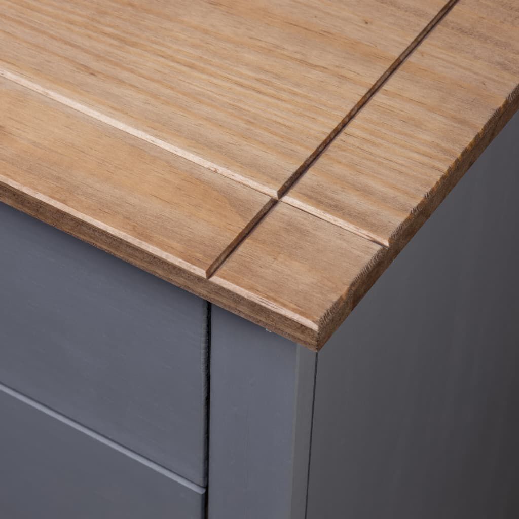 282652 vidaXL Κομοδίνο Γκρι 46x40x57 εκ. από Ξύλο Πεύκου Σειρά Panama