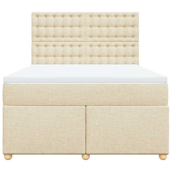 vidaXL &Kappa;&rho;&epsilon;&beta;ά&tau;&iota; Boxspring &mu;&epsilon; &Sigma;&tau;&rho;ώ&mu;&alpha; &Kappa;&rho;&epsilon;&mu; 140x190 &epsilon;&kappa;. &Upsilon;&phi;&alpha;&sigma;&mu;ά&tau;&iota;&nu;&omicron;