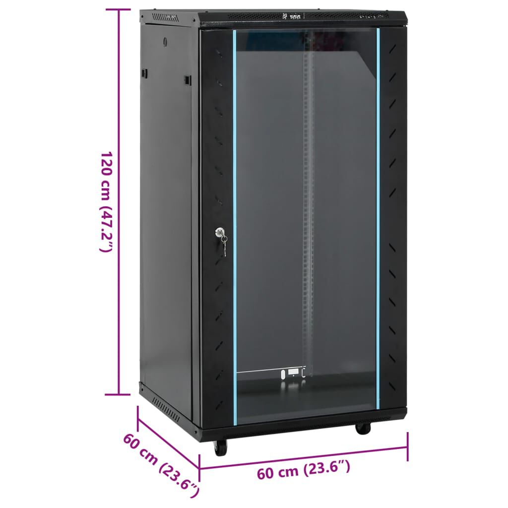 vidaXL Καμπίνα Δικτύου με Περιστ. Πόδια 22U 19" IP20 60x60x120 εκ.