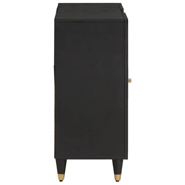 vidaXL Πλαϊνό γραφείο με ράφι Μαύρο 90 x 33 x 75 εκ Στερεό ξύλο μάνγκο