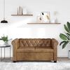 vidaXL Καναπές Διθέσιος Chesterfield Καφέ από Συνθετικό Δέρμα